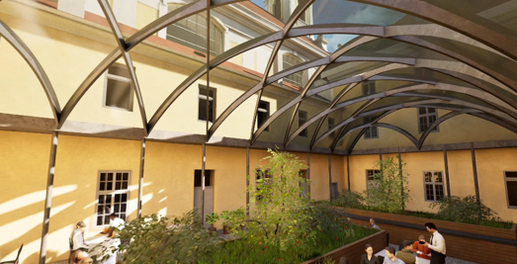 Das Glasdach im Innenhof © Ventana-Gruppe