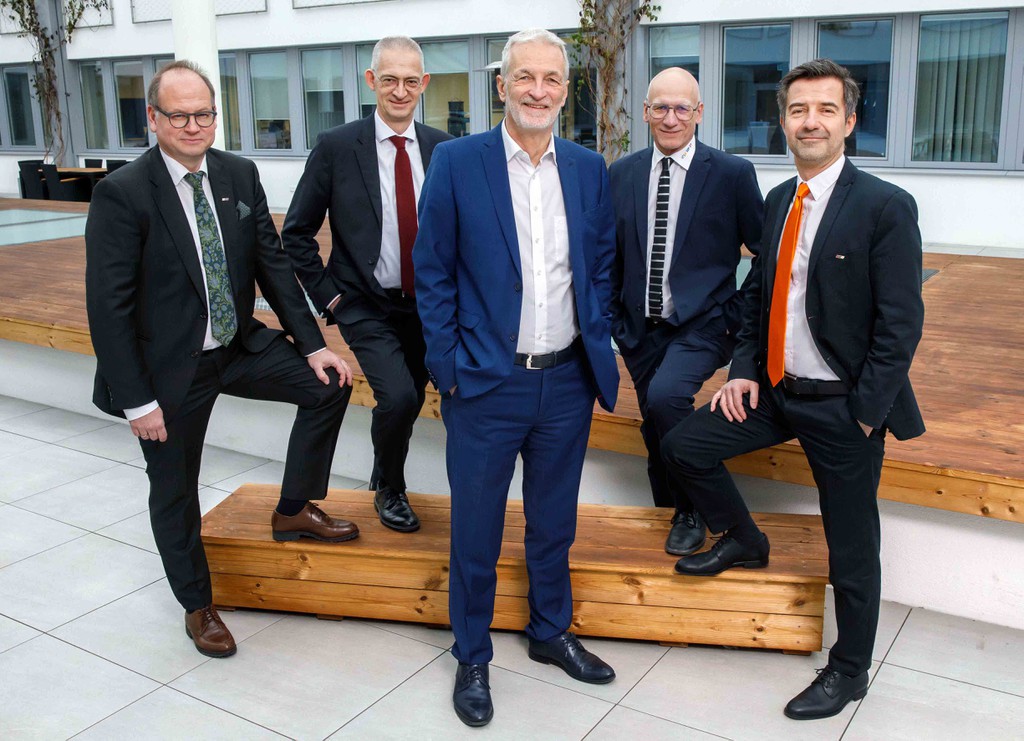 Neuaufstellung des Managements bei Sterkl, Schörkhuber und Partner: GF Markus Schallegruber, GF Wolfgang Gugler, Firmeneigentümer Martin Schörkhuber, GF Gernot Haubner-Hölfont, GF Thomas Fellner © Wakolbinger