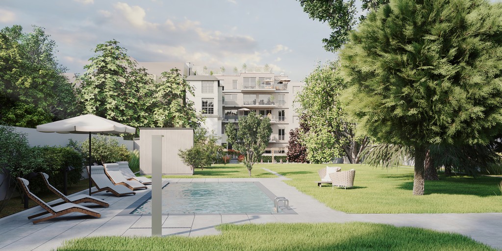Gartenansicht des Projektes in der Pyrkergasse © Obenauf