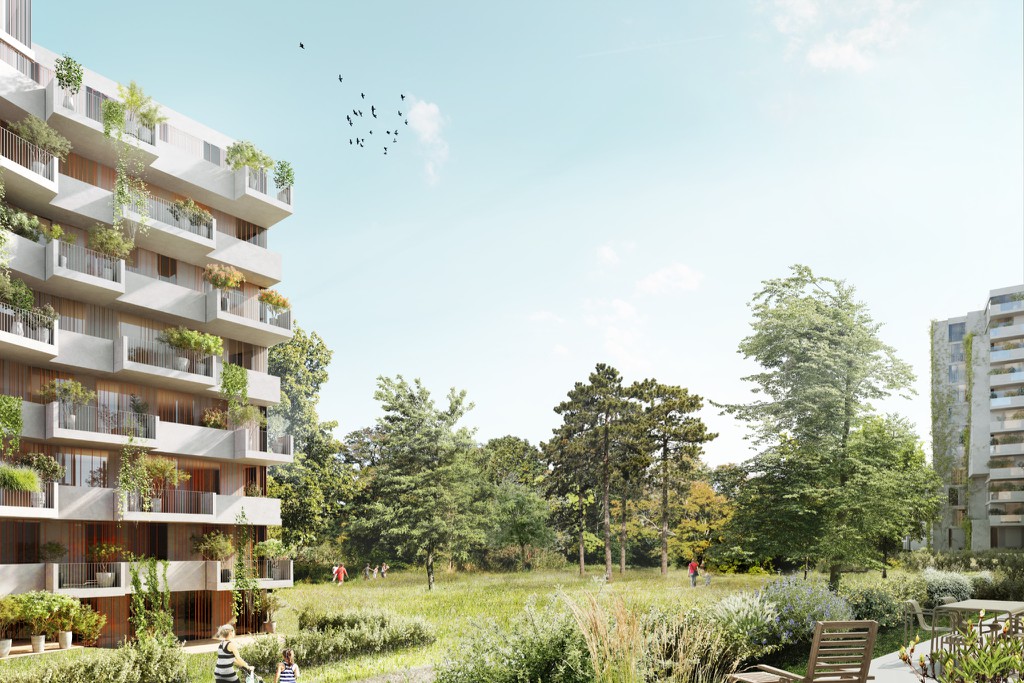 Visualisierung des QUARTIER VIER am Biotop Wildquell © Schreiner, Kastler