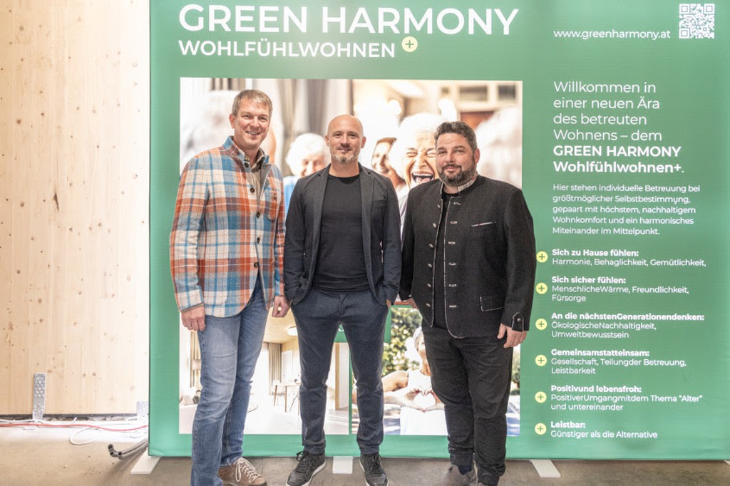 Die green harmony-Macher: Bernhard Pointinger, Andreas Hammer, Stefan Ettinger, © Pointinger Bau/Linda Zechmeister