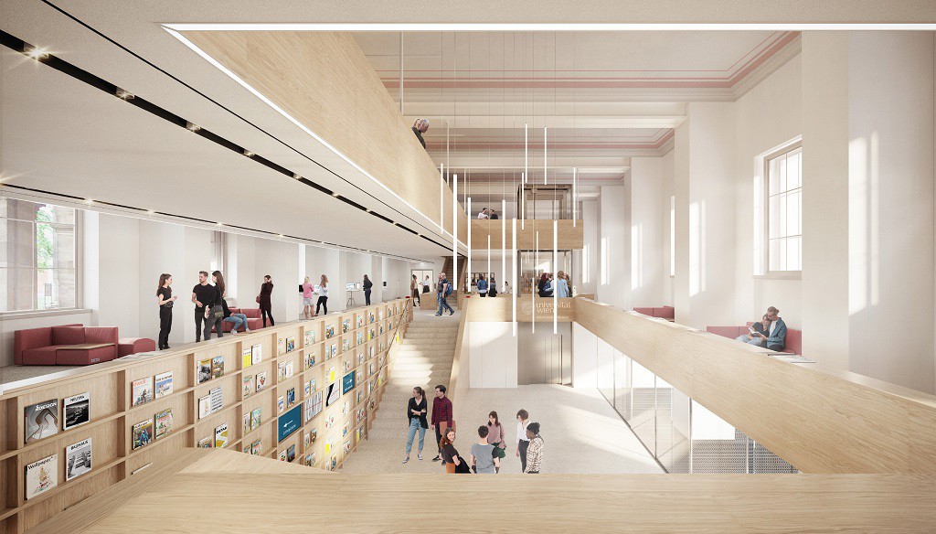 So wird die sanierte Hauptbibliothek aussehen. © Atelier Architekt Palme